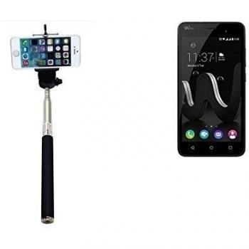 Selfie Stick palillo para Wiko Jerry, negro, Monopod, mástil telescópico, autorretrato