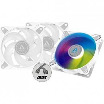Ventilador de caja Arctic P12 PWM PST ARGB 0dB Blanco (paquete de 3) - 120 mm