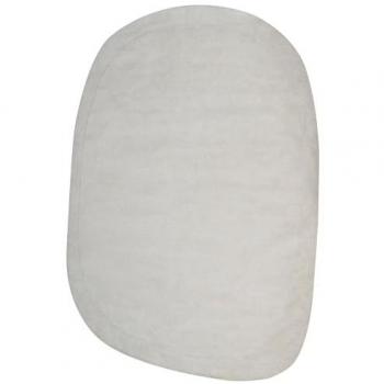 Alfombra moderna irregular de viscosa y lana 200 x 300 cm blanco crema Mitha