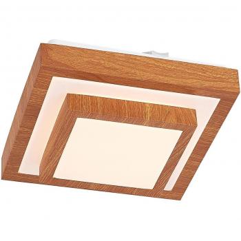 Plafón LED angular Lindby Tiril de 27 cm en color marrón, moderno, hecho de plástico, con 1 llama