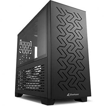 Sharkoon MS-Z1000 MicroATX Tower Case with Tempered Glass Side Panel, 2x USB 3.0 Ports, No Power Supply - Black
