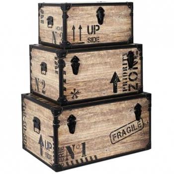 Set de 3 Maletas Decorativas Industriales