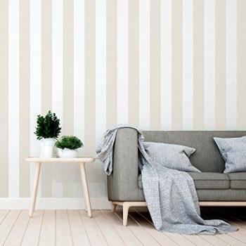 Equipo DRT Siro - Papel pintado a rayas, color natur, 1 rollo