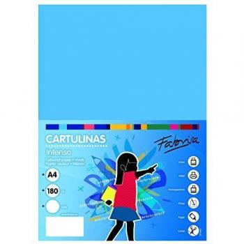 Pack 50 Cartulinas Color Azul Turquesa Tamaño A4 180g