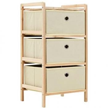 vidaXL Estante Almacenamiento Cestas Cedro Beige Estantería Repisa Organizador