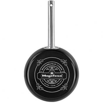 Sartén Magefesa Ares Ø20cm Antiadherente de Acero Esmaltado, Apta para Inducción y Lavavajillas, Negro Mate