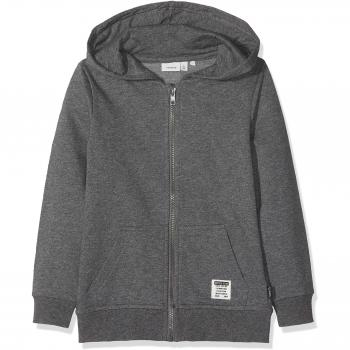 NAME IT Nkmhoraz BRU Swe Card WH Noos, Sudadera para Niños, Gris Dark Grey Melange, 158
