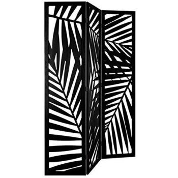 Biombo Contemporáneo de Madera Color Negro - 120 x 170 cm - PEGANE