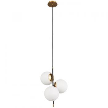 Lámpara colgante moderna Stelia de 3 luces tipo globo E14 en bronce