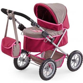 Bayer Design 13078 - Cochecito Muñecas Trendy Royal, Color gris, burdeos, 68cm
