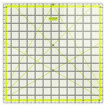 ARTEZA Regla de acrílico para Costura y patronaje | Líneas de cuadrícula en Dos Colores | Regla de Patchwork | Tamaño 12,5 x 12,5