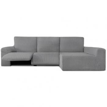 Funda Chaise Longue Brazo Largo Derecho Bielástica Jaz Gris 180 x 120 x 360 cm