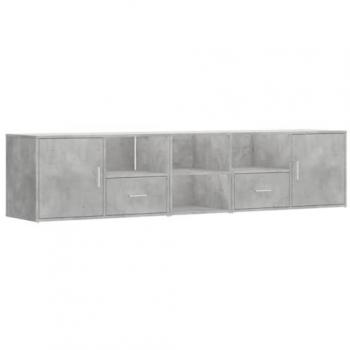 Mueble de esquina madera ingeniería gris hormigón 200x40x45 cm