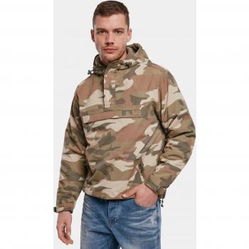 Chaqueta Cortavientos Brandit para Hombre - Color Beige y Verde, Talla S XXL, Diseño de Camuflaje Woodland