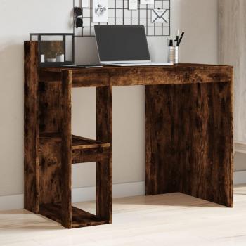Escritorio de madera de ingeniería roble ahumado 103,5x56,5x94 cm Marrón
