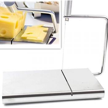 lzndeal Cortador de Queso,Máquina de cortar queso,Con Material de Acero Inoxidable,Ideal para cortar Jamón,Queso,Mantequilla,etc.Con un Hilo de Acero,muy Fácil de usar.Con 5 hilos de Acero