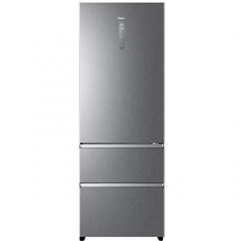 Haier A3FE744CPJ - Frigorífico combi con congelador de cajones, 70cm de ancho, 2m alto, Motor inverter,Total No Frost, Libre instalación, Titanium, Clase E