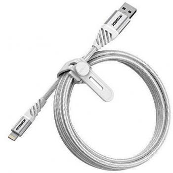 Cable Premium USB-A a Lightning 2M OtterBox, Certificado MFi, Ultra Resistente, Blanco