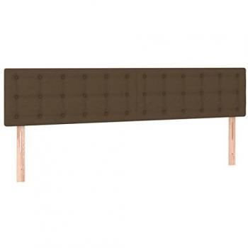 Cabecero con LED de tela marrón oscuro 180x5x78/88 cm