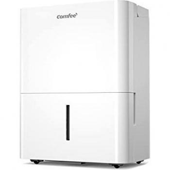 Comfee Deshumidificador Portátil 12 L/día MDDN-12DEN7, deshumidificación y drenaje continuo, silencioso, con depósito extraíble de 2 litros y manija, refrigerante R290, cobertura 20 m², casa y baño