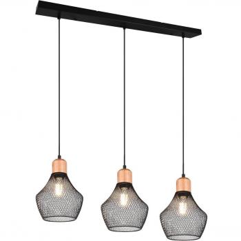Lámpara Colgante Lineal Trio Valeria Negro 3xE27 80x150cm