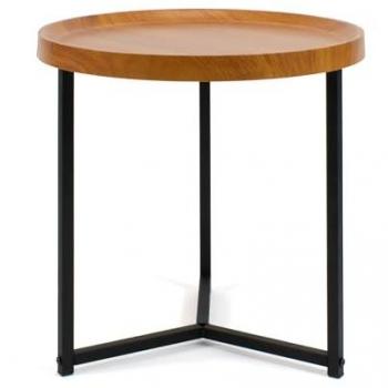 Mesa Auxiliar Multifuncional de Madera y Metal Ø40 cm - Ideal para Recibidor, Salón y Sala de Estar