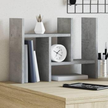 Organizador de Escritorio Madera Gris Hormigón 34.5x15.5x35.5 Cm