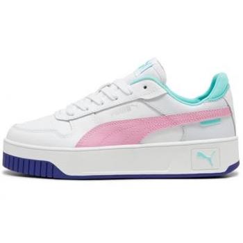 Zapatillas Puma Carina Street Mujer - Sneakers deportivas, diseño moderno, color blanco con detalles en menta y malva, talla 38 EU