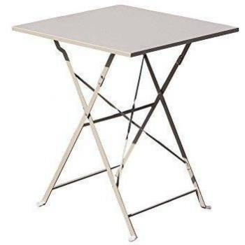 Tomasucci Gallipoli Mesa plegable de exterior, Metal, Beige
