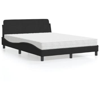 Cama con colchón terciopelo negro 140x190 cm Vidaxl Negro