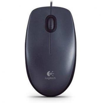Logitech M100 Ratón con Cable USB, 3 Botones, Seguimiento Óptimo 1000 DPI, Ambidestro, Compatible con PC, Mac, Portátil - Gris