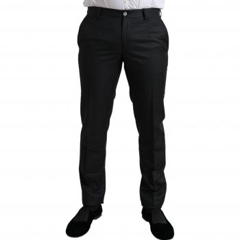 Dolce & Gabbana Black Slim Cotton Formal Dress Pants - IT48 | M
