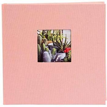 Álbum de Fotos Bella Vista Rosado 25x25 cm, 60 Páginas en Blanco para 120 Fotos de 10x15 cm, Tapa Dura de Lino y Papel de Alta Calidad