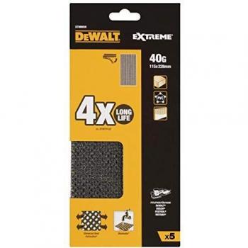 DeWalt DTM8659-QZ DTM8659-QZ-Lija de malla 1/2 de hoja 115x228mm, grano 40, para usar con todo tipo de lijadora orbital, 0 W, 0 V, Set de 6 Piezas