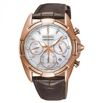 Reloj Seiko SRW784P1 Cronógrafo de Mujer con Correa de Piel Marrón Talla Única