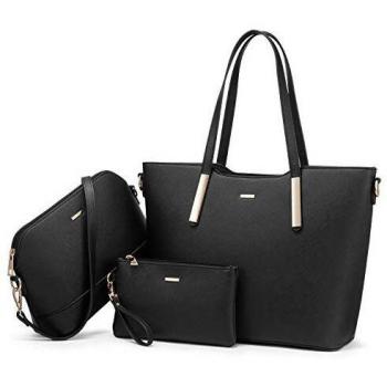 LOVEVOOK Bolso de asas para mujer Negro Negro-2