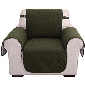 Amazon Brand - Umi Fundas para Sofa 1 Pieza Funda Sofa Funda de cojín Ajustable Protectora Decorativa de Salon Funda Cubre Sin Deslizante Verde Oscuro