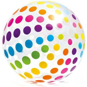 Intex Jumbo Beach Ball - Inflatable Glossy Panel Ball, Extra Large Diameter 107 cm