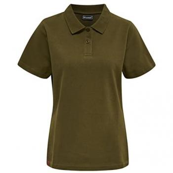 Hummel Polo de Manga Corta Elástico para Mujer Color Rojo