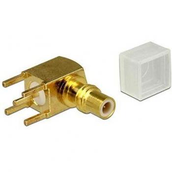 Adaptador SMC hembra 90° acodado para PCB - Conector coaxial de 50 Ohm