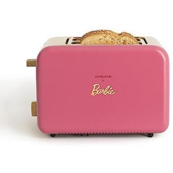 CREATE - Tostadora Retro Rosa Barbie - 2 Ranuras Anchas - 6 Niveles de Potencia - 850W - Bandeja Recogemigas, Termostato, Función Descongelación y Recalentar