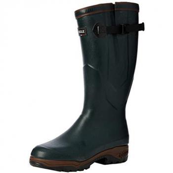 Aigle Parcours 2 ISO Unisex Rubber Wellington Boots - Green/Bronze, Size 46