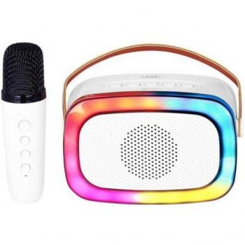 Altavoz Karaoke Portátil Bluetooth Trevi XR 8A01 - 10W, Con Micrófono Inalámbrico y Luz Disco Multicolor