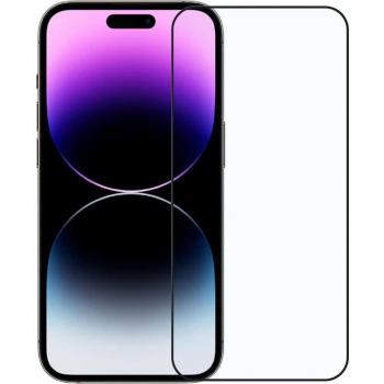 iPhone 14 Pro Max Protector de Pantalla Cristal Templado, Vidrio Premium 9H, Borde Negro 9D, Antigolpes, Marco Redondeado 0.3mm