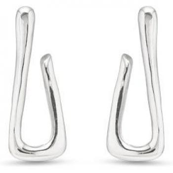 UNO de 50 Silver Plated Link-Shaped Metal Earrings for Women