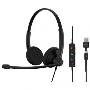 Auriculares EPOS IMPACT 100 MS Estéreo USB-C y USB-A, con cancelación de ruido, diseño ligero y certificado para Microsoft Teams