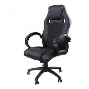 Songmics 119-129 cm Racing silla para oficina con respaldo alto negro OBG26B