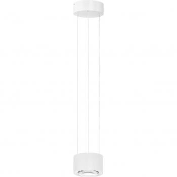 Lámpara colgante LED Arcchio Rotari de aluminio blanco con lente, función Up/down