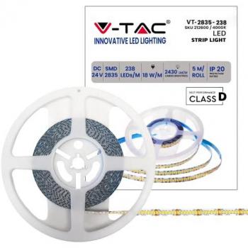 Tira LED SMD2835 24V 18W/m 4000K IP20 238 LEDs/m 135LM/W 5 Metros
