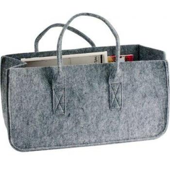 Revistero de Fieltro Mellow con Asas - Color Gris (52 x 27,5 x 26 cm)